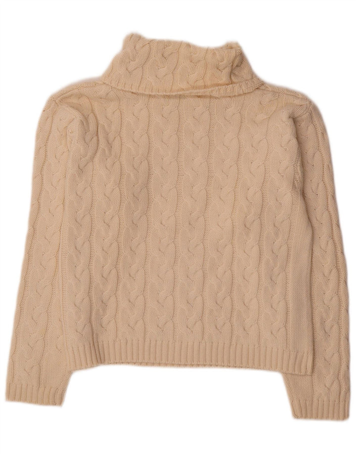 Marco Pecci Damen-Pullover mit Rollkragen, Gr. 10, Größe S, cremefarbene Wolle