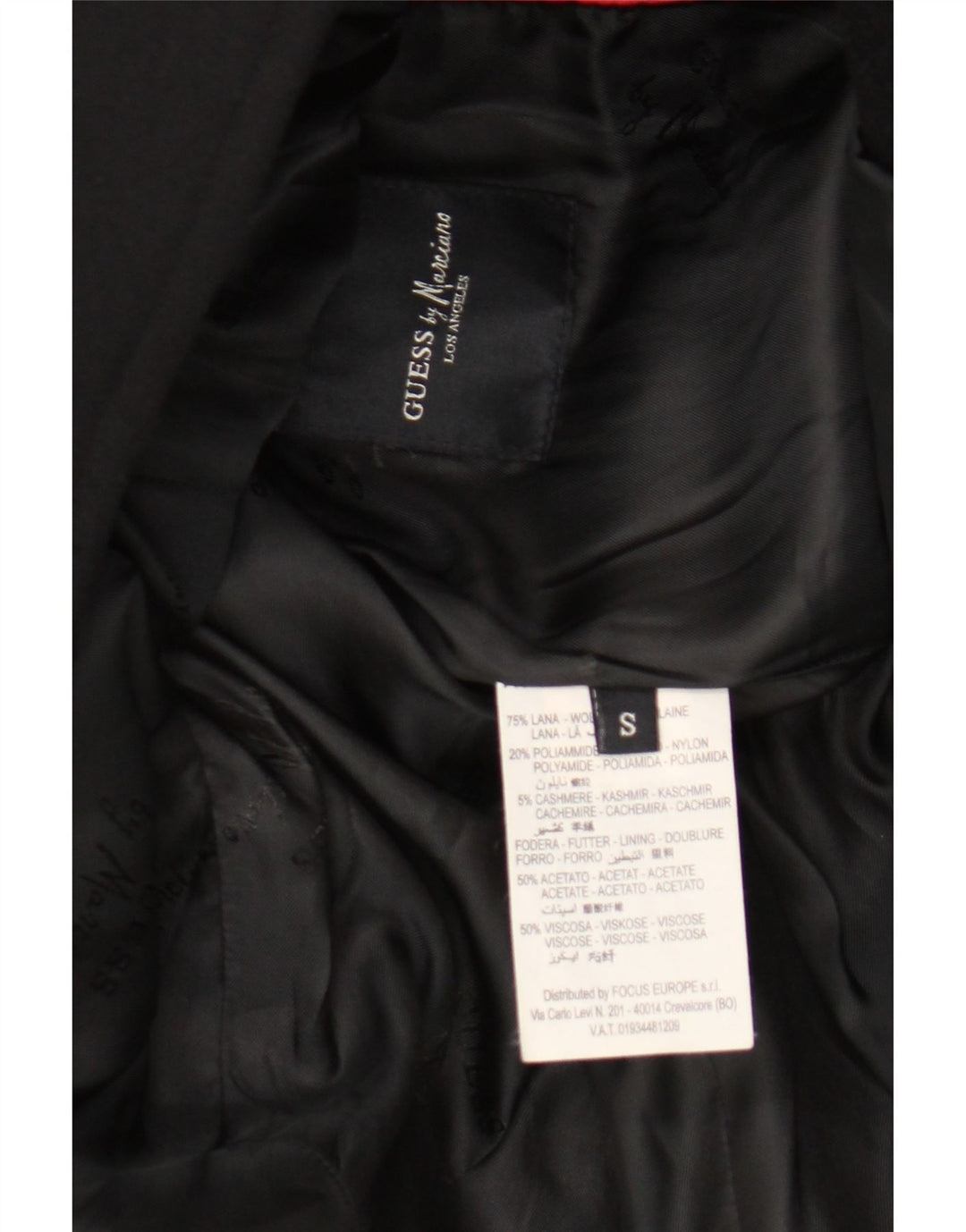 Guess By Marciano Herrenmantel UK 36 Small Schwarze Wolle