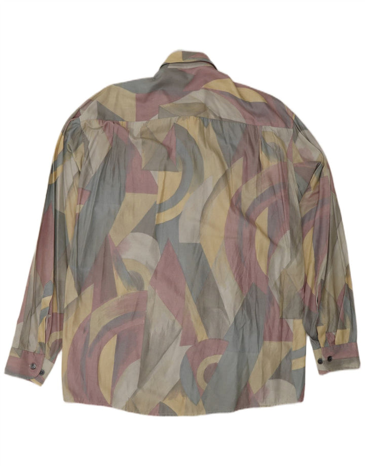 CASA MODA Herren-Hemd mit abstraktem Muster, Größe 40, mittelmehrfarbige Viskose