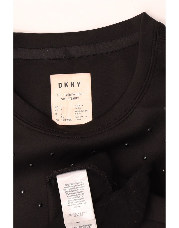 Dkny Damen-Sweatshirt-Pullover UK 16 Large Schwarz Polyester