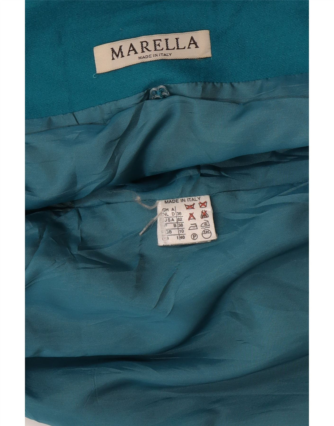 Marella Damen-Blazerjacke mit 2 Knöpfen, Größe S, Türkis, Klassisch