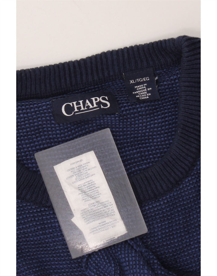 Chaps Herren-Pullover mit Rundhalsausschnitt, XL, marineblau, Baumwolle