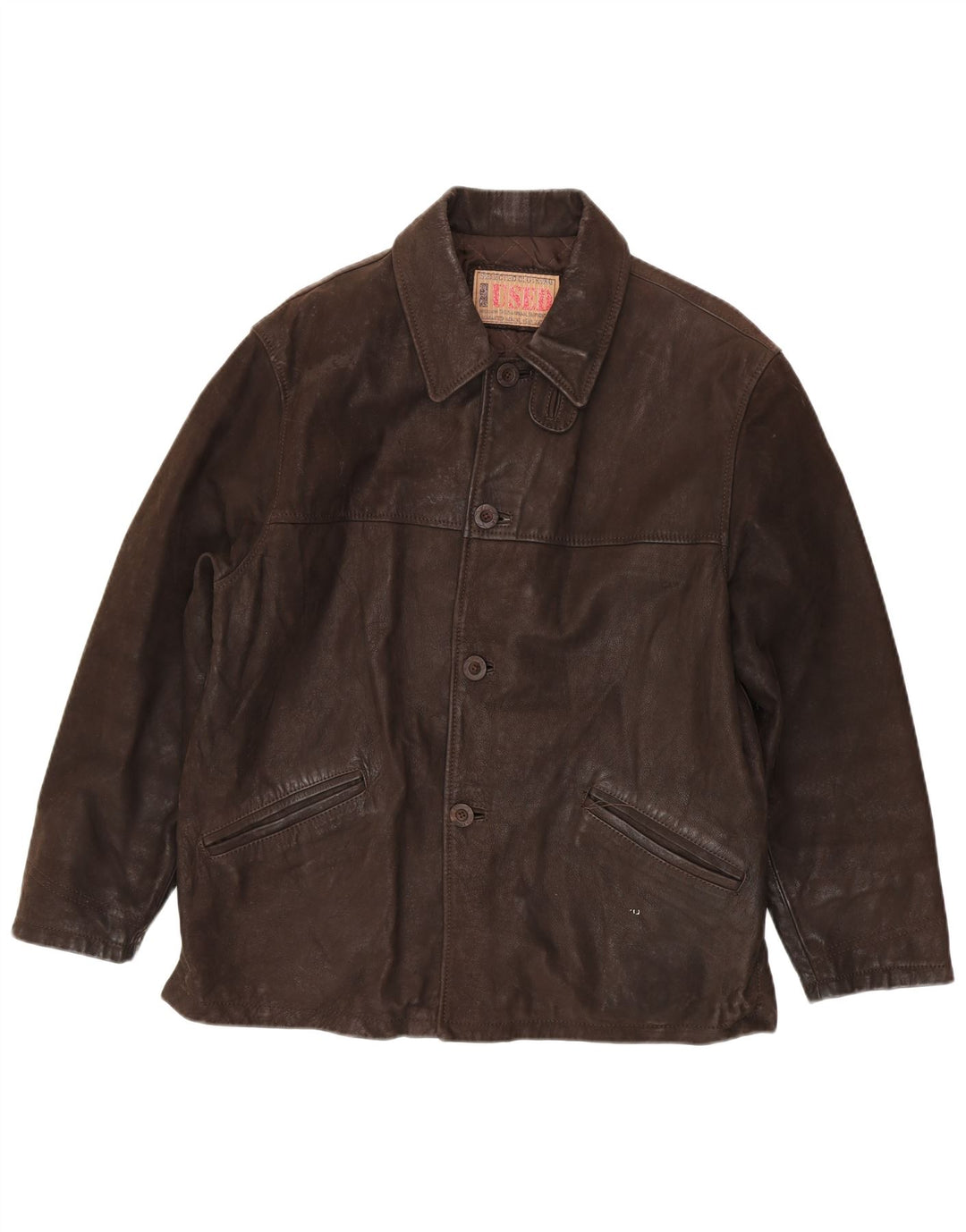 Vintage Herren Lederjacke IT 48 Mittelbraun