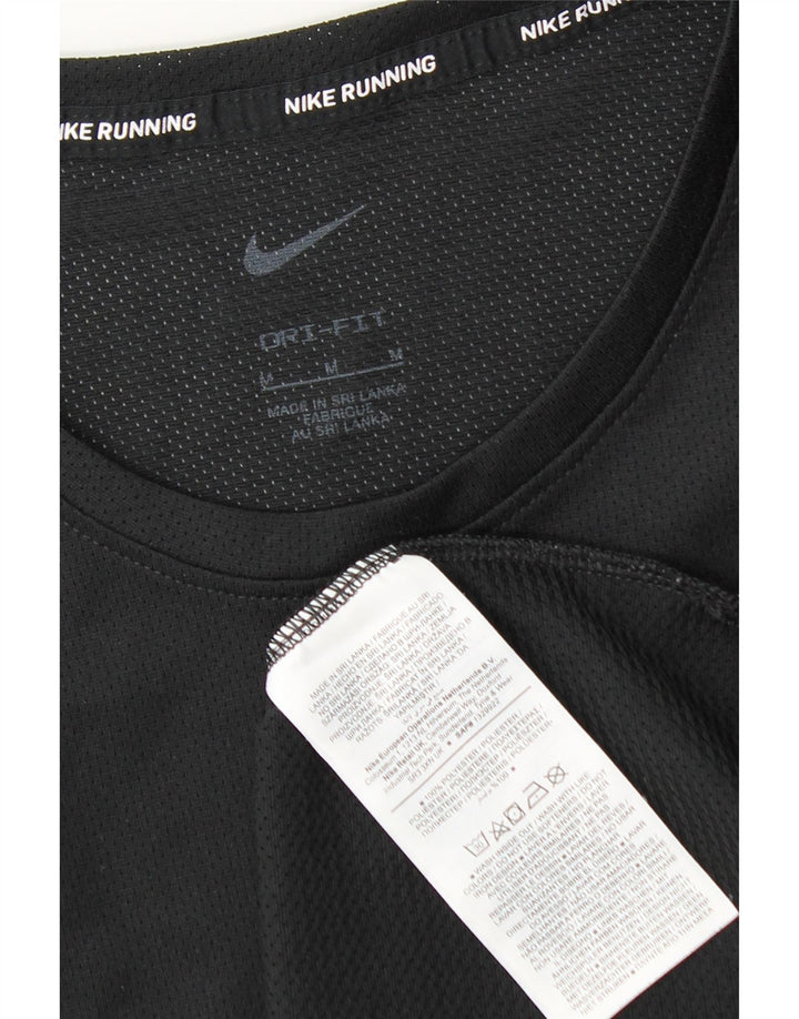 Nike Herren Dri Fit T-Shirt Top Medium Schwarz Polyester