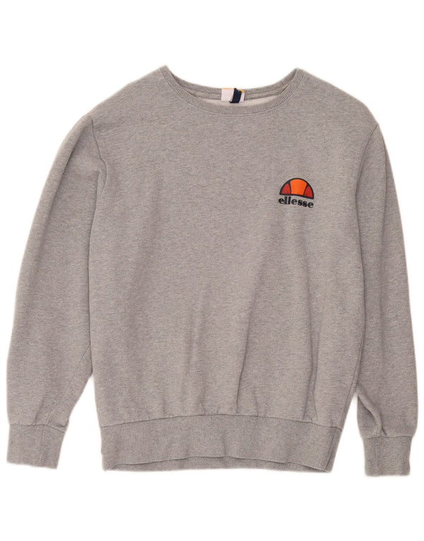 Ellesse Damen Sweatshirt-Pullover UK 16 Large Graue Baumwolle