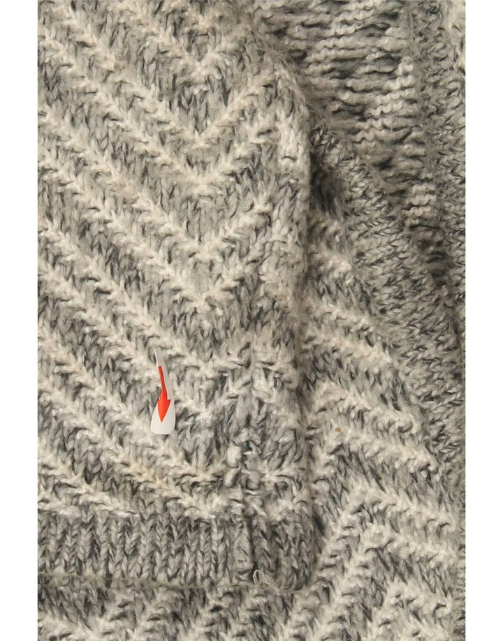 Marks & Spencer Damen Longline-Cardigan-Pullover UK 14 Mittelgrauer Chevron