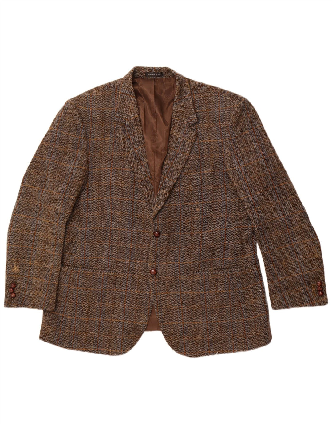Walker and Hawkes Herren Harris Tweed Blazer Jacke IT 46 3XL Braun