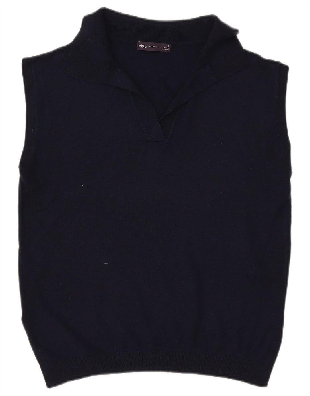 Marks & Spencer Damen Weste Tank Top UK 10 Small Marineblau Polyester