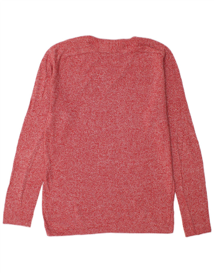 Zara Herren-Pullover mit Rundhalsausschnitt, mittelrot meliert