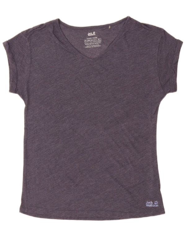 Jack Wolfskin Damen Grafik T-Shirt Top UK 10/12 Mittel Marineblau Lyocell