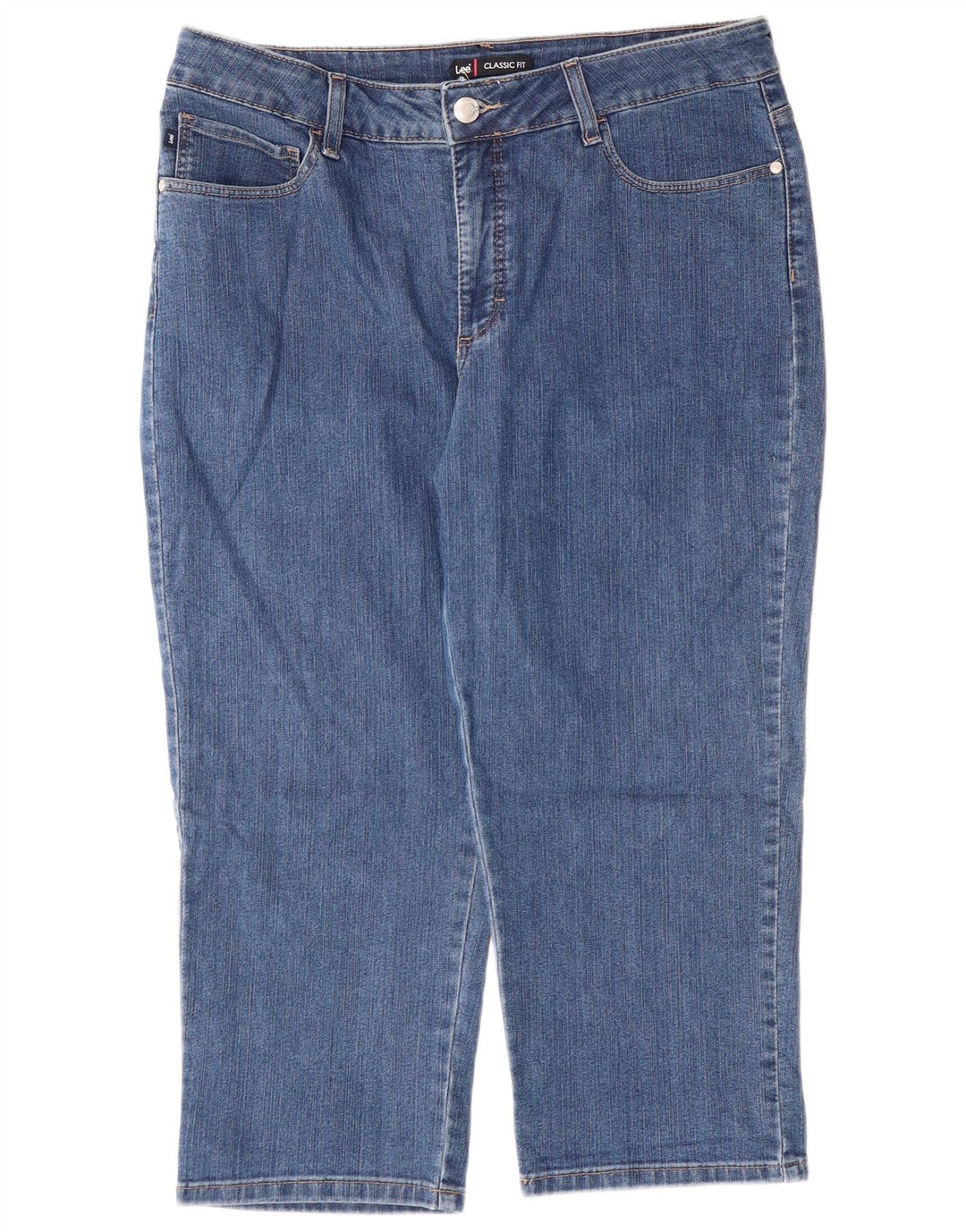 LEE Damen-Capri-Jeans mit klassischer Passform, US 16, 2XL, W34, L22, blaue Baumwolle