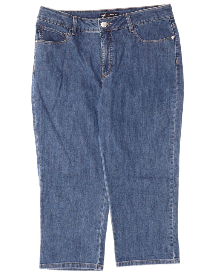LEE Damen-Capri-Jeans mit klassischer Passform, US 16, 2XL, W34, L22, blaue Baumwolle