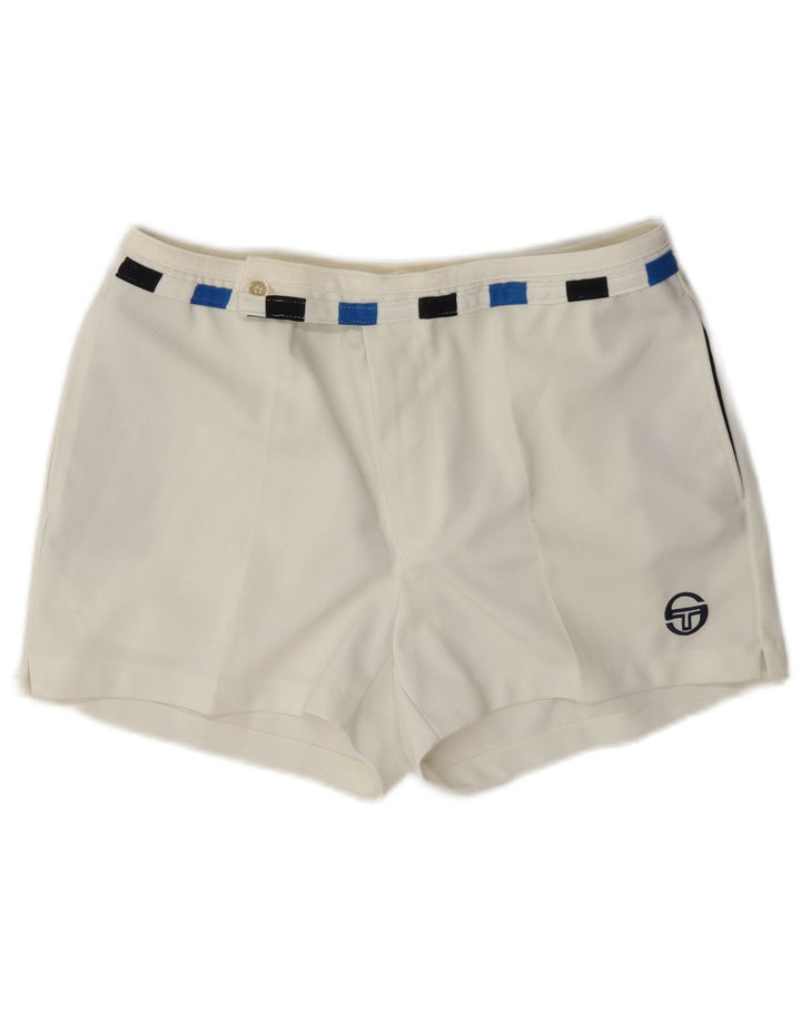 Sergio Tacchini Damen Chinoshorts IT 52 2XL W36 Weißer Farbblock