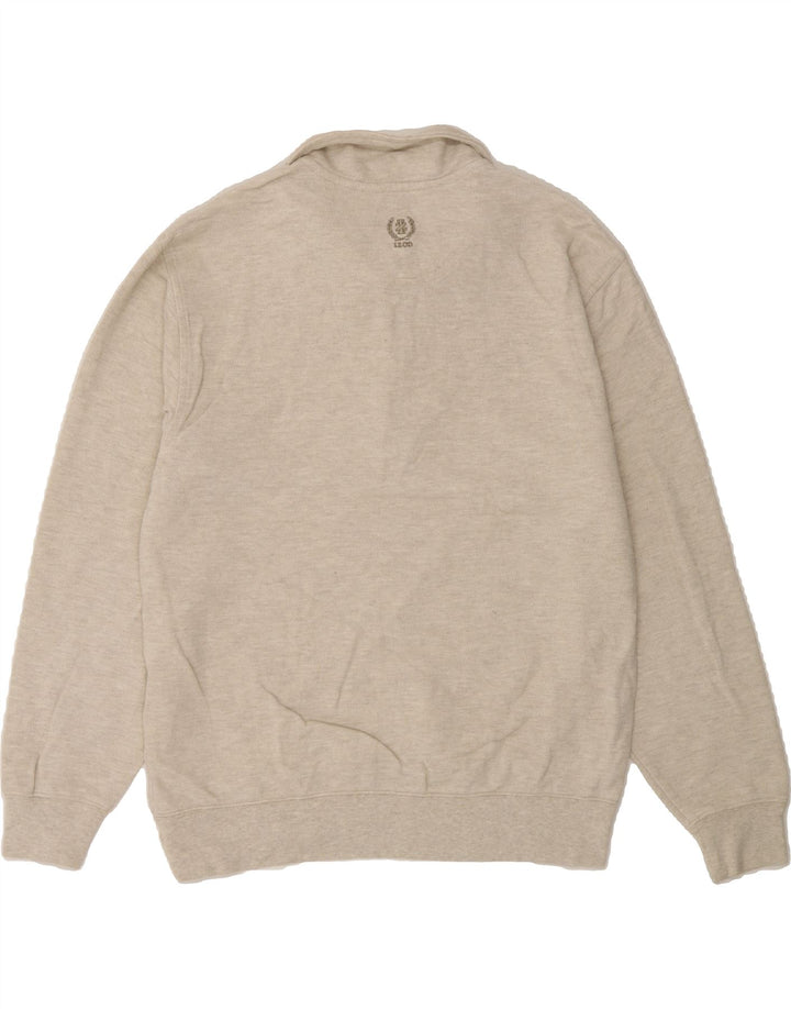IZOD Mens Zip Neck Jumper Sweater Small Beige Cotton Vintage Izod and Second-Hand Izod from Messina Hembry 
