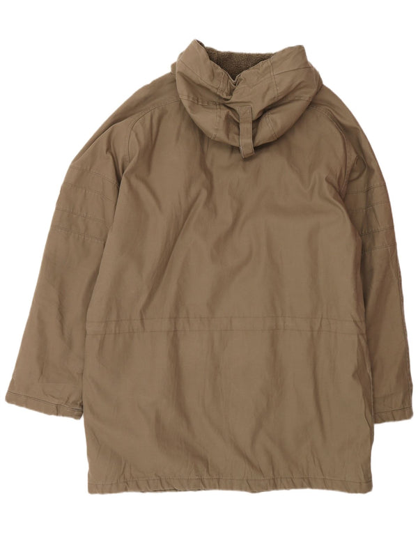 Levi's Mens Hooded Parka Jacket UK 40 Large Beige Cotton