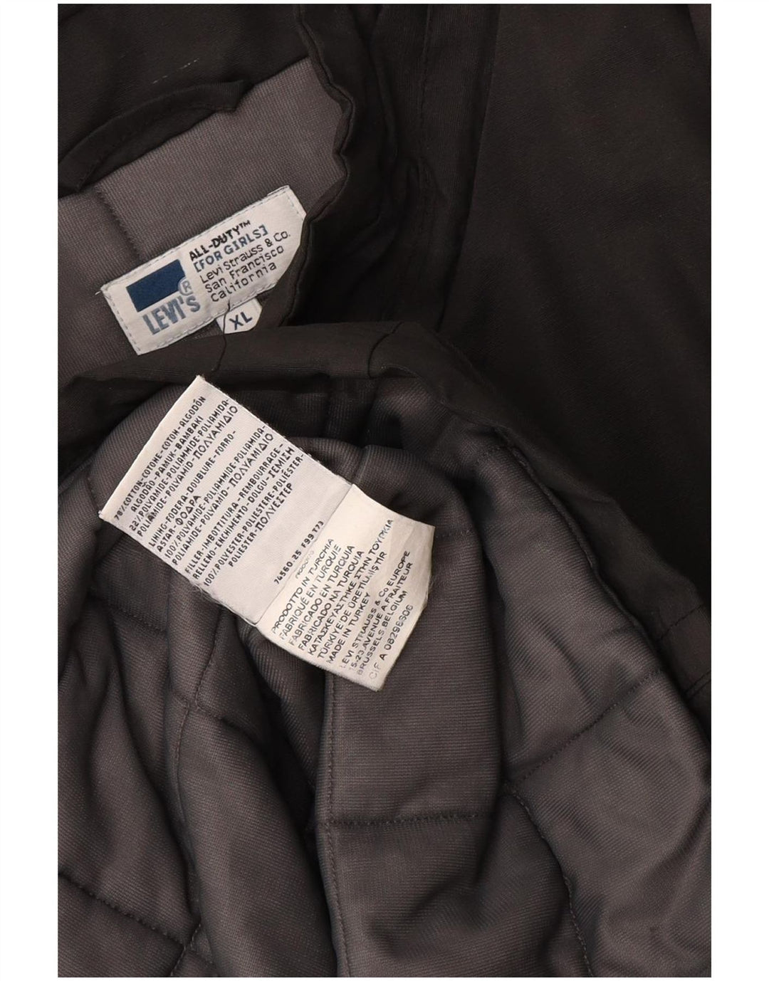 Levi's Damen-Windbreaker-Mantel, UK 18, XL, graue Baumwolle