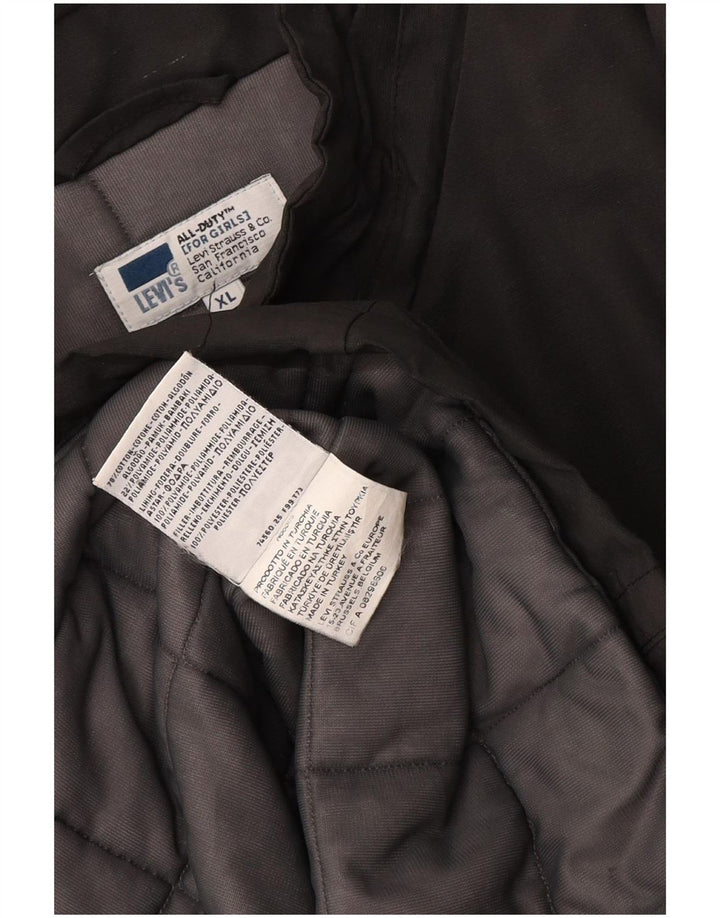 Levi's Damen-Windbreaker-Mantel, UK 18, XL, graue Baumwolle