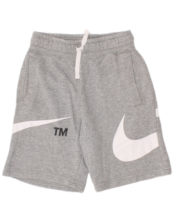 Nike Jungen-Sportshorts mit Grafik, 8–9 Jahre, Größe S, grau gefleckte Baumwolle