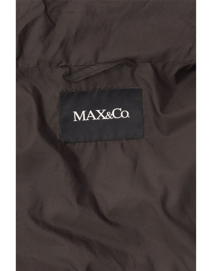Max & Co. Kurzärmlige gepolsterte Damenjacke UK 12 Mittelschwarzes Polyester