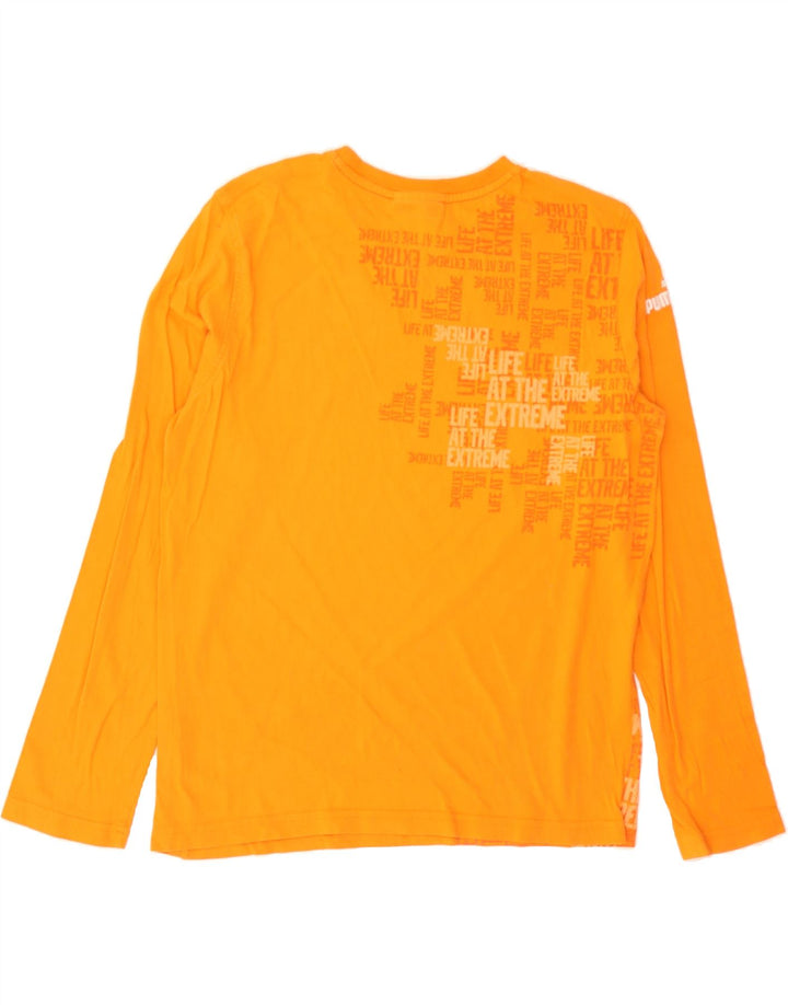 PUMA Mens Graphic Top Long Sleeve Large Orange Cotton Vintage Puma and Second-Hand Puma from Messina Hembry 