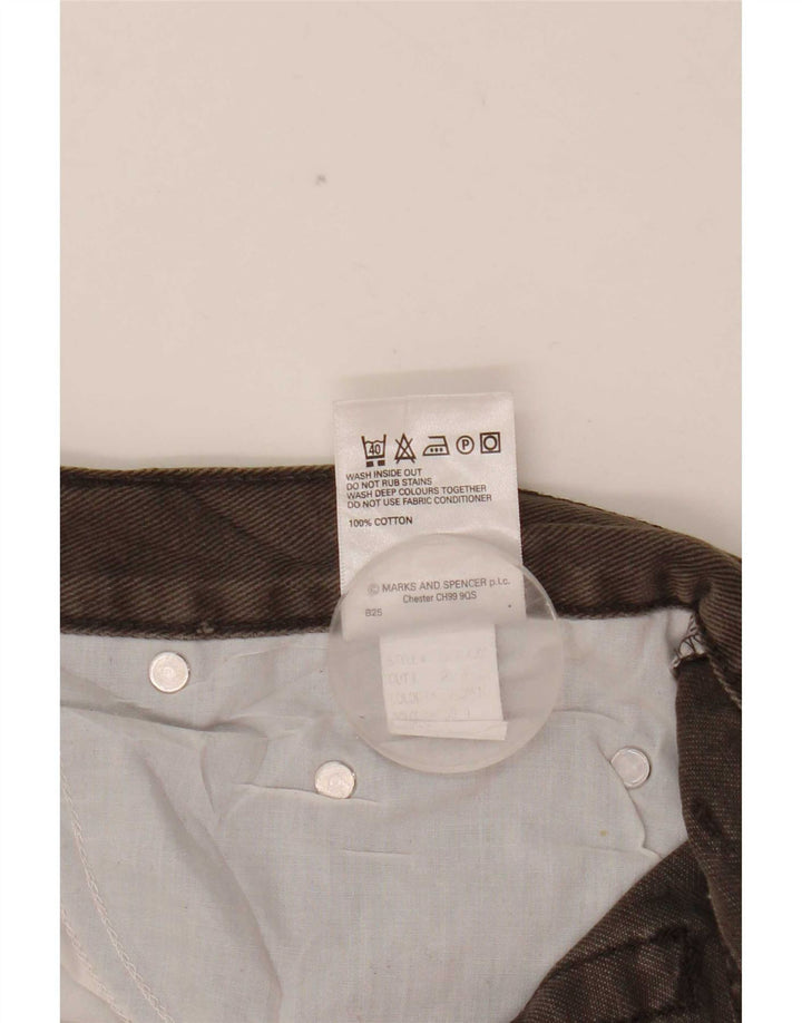 Marks & Spencer Herren Blue Harbor Straight Jeans W42 L29 Braune Baumwolle