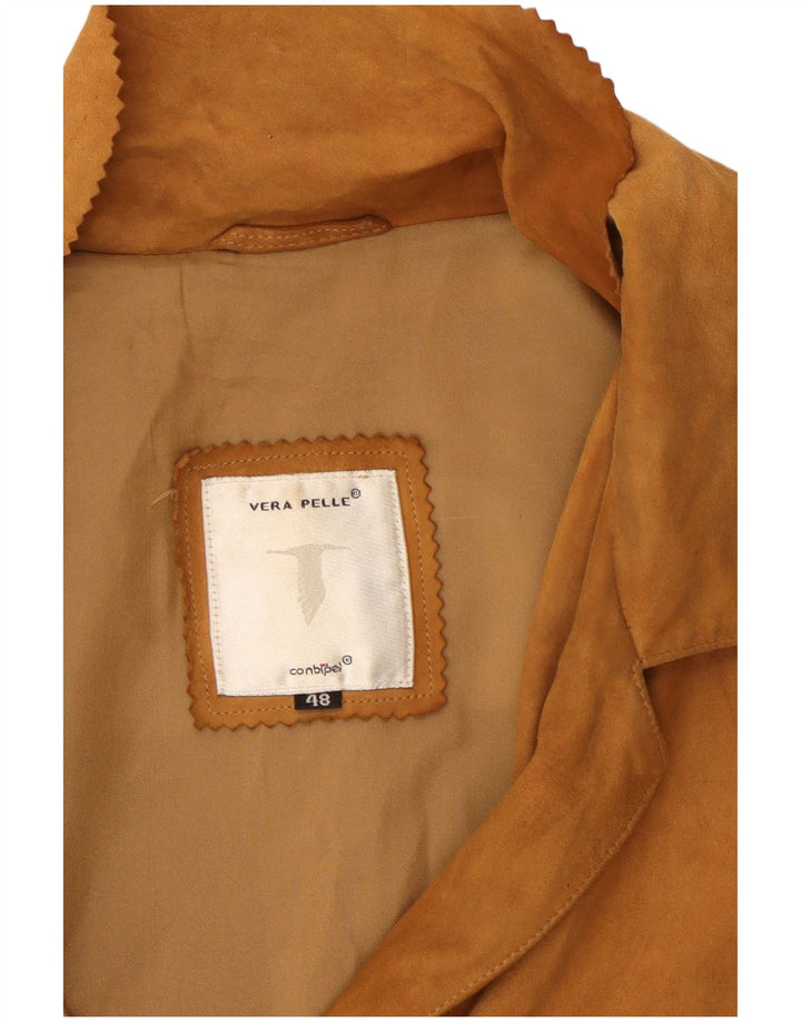 CONBIPEL Damen Übergroßer Wildledermantel IT 48 XL Beige Leder