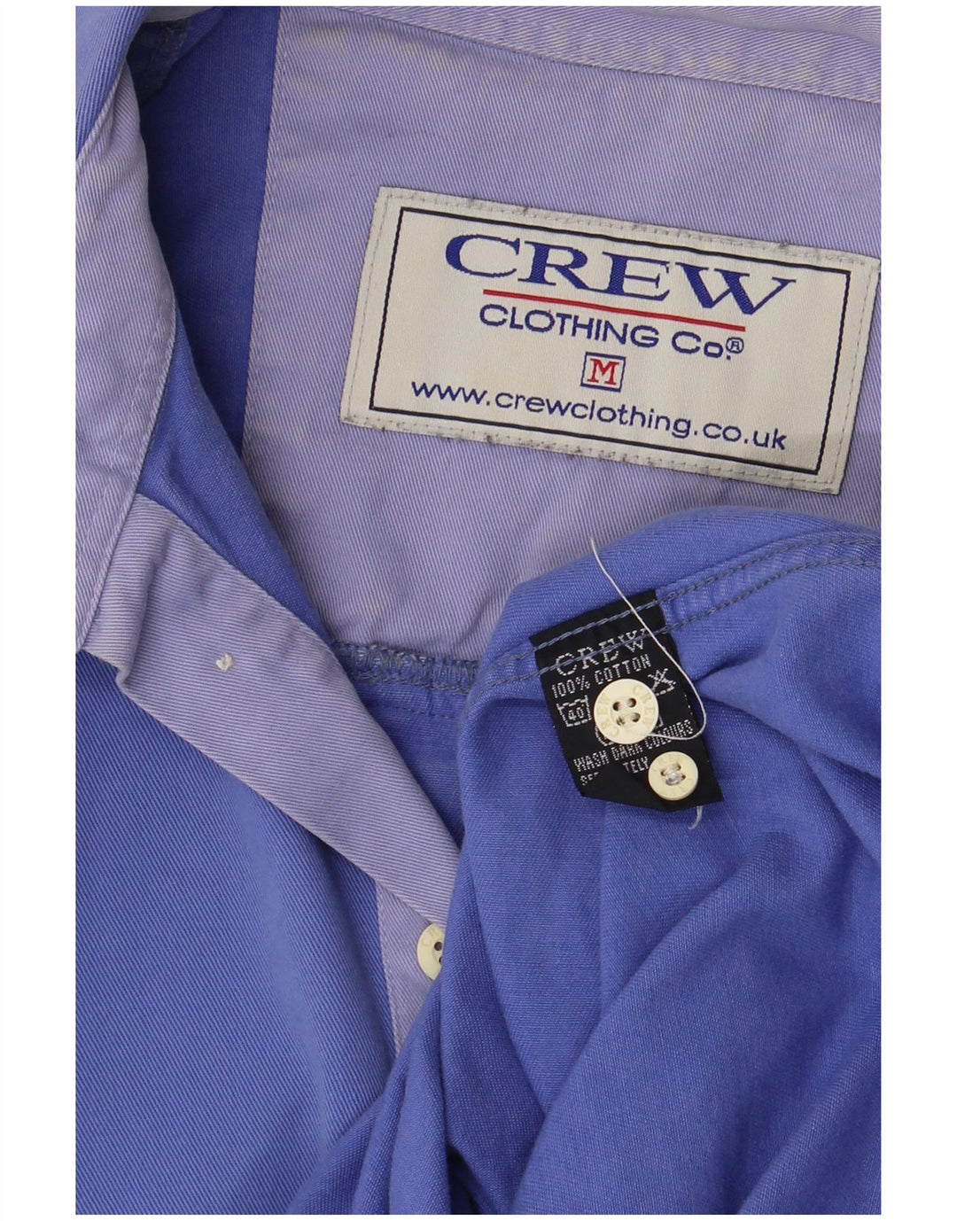 Crew Clothing Herren-Pulloverhemd aus mittelblauer Baumwolle