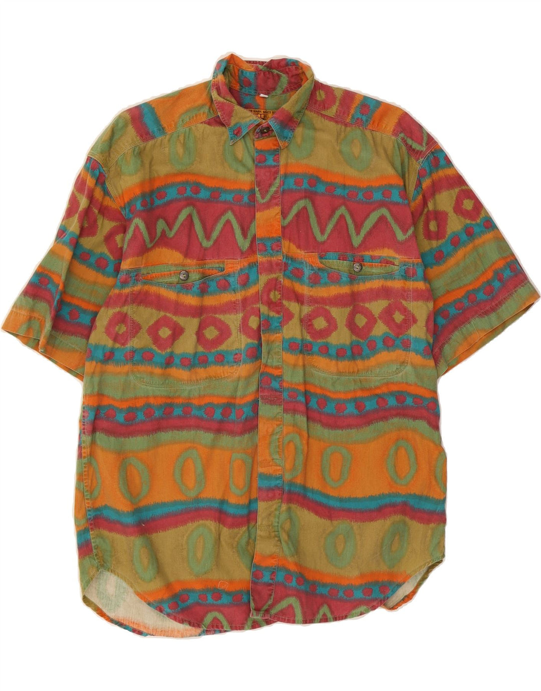 BASIC 3K SYSTEM  Mens Abstract Pattern Shirt Small Multicoloured Vintage BASIC 3K SYSTEM and Second-Hand BASIC 3K SYSTEM from Messina Hembry 