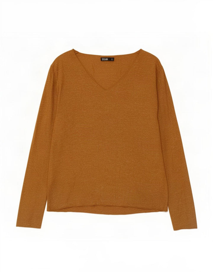 Zara Damen Top Langarm UK 16 Large Beige