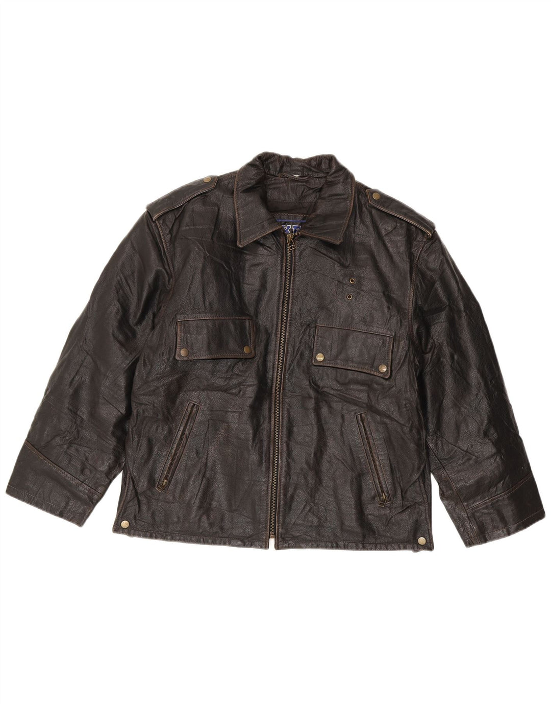 Bikers Herren Leder Bikerjacke IT 52 XL Braunes Leder