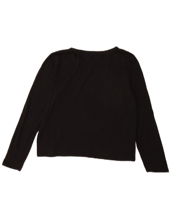 Zara Damen Top Langarm UK 18 XL Schwarz Baumwolle