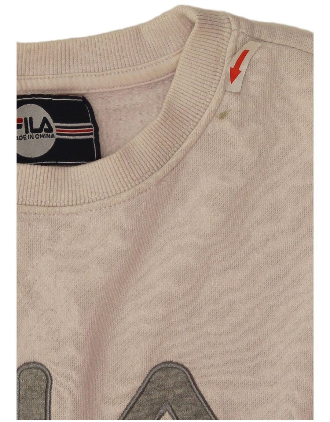 Fila Damen Übergroßer Crop-Sweatshirt-Pullover UK 16 Large Off White