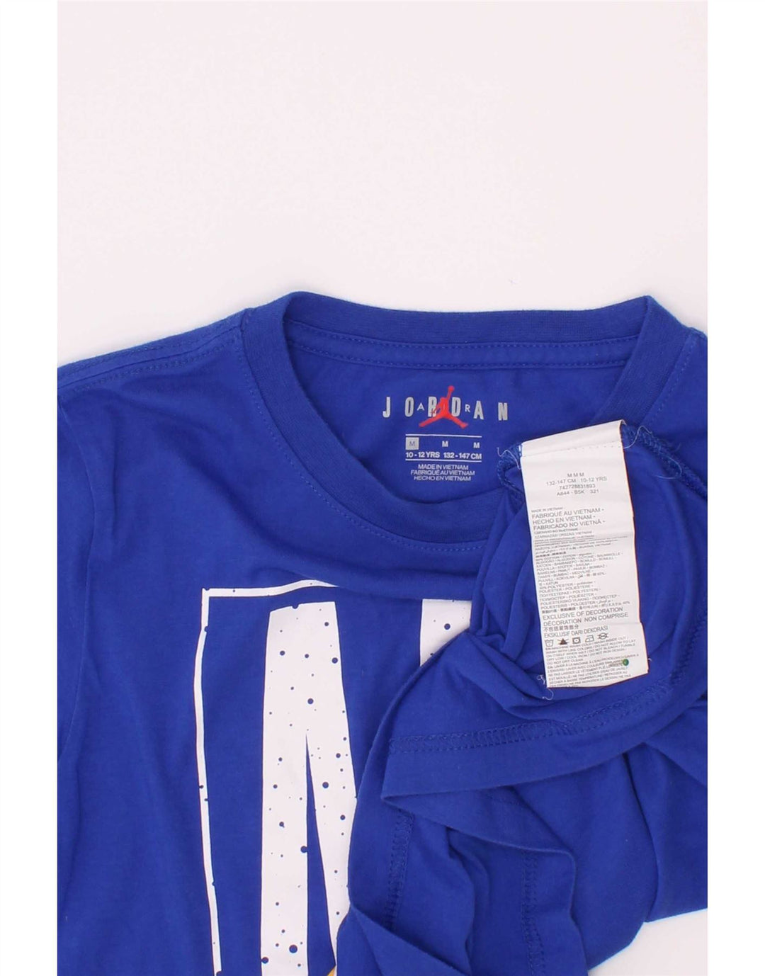 Jordan T-Shirt mit Grafik für Jungen, 10–11 Jahre, mittelblaue Baumwolle