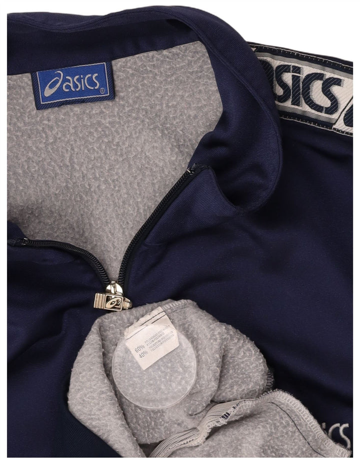 ASICS Herren-Trainingsanzug mit grafischem Oberteil, groß, marineblau, Polyamid