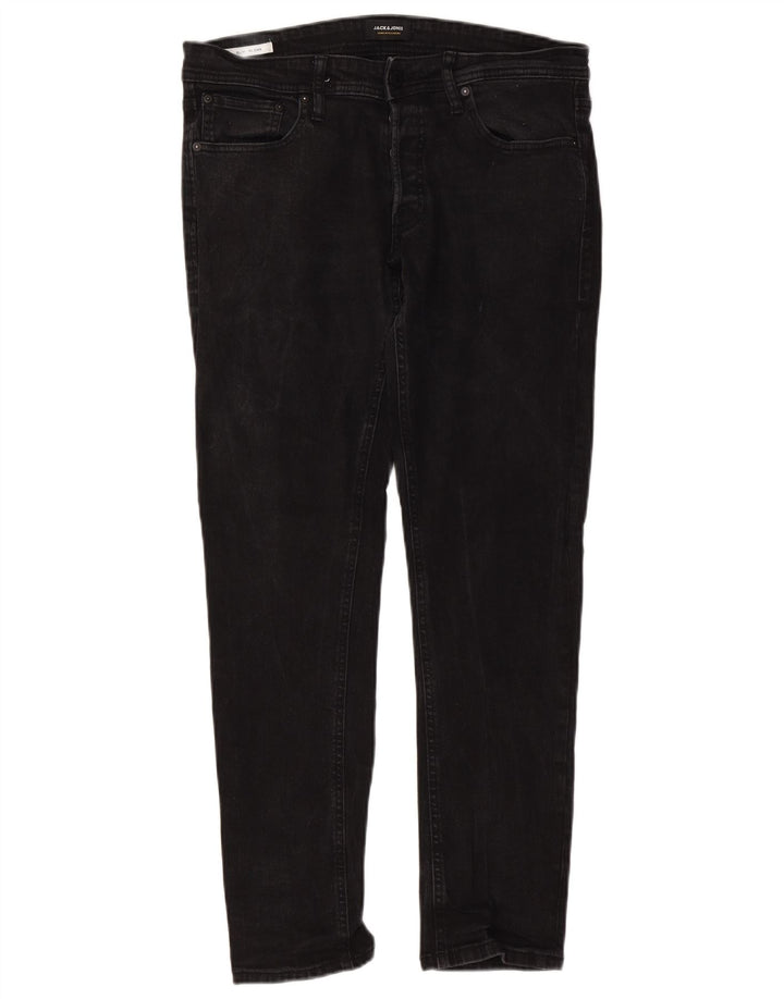Jack & Jones Herren GLENN Slim Jeans W36 L32 Schwarze Baumwolle
