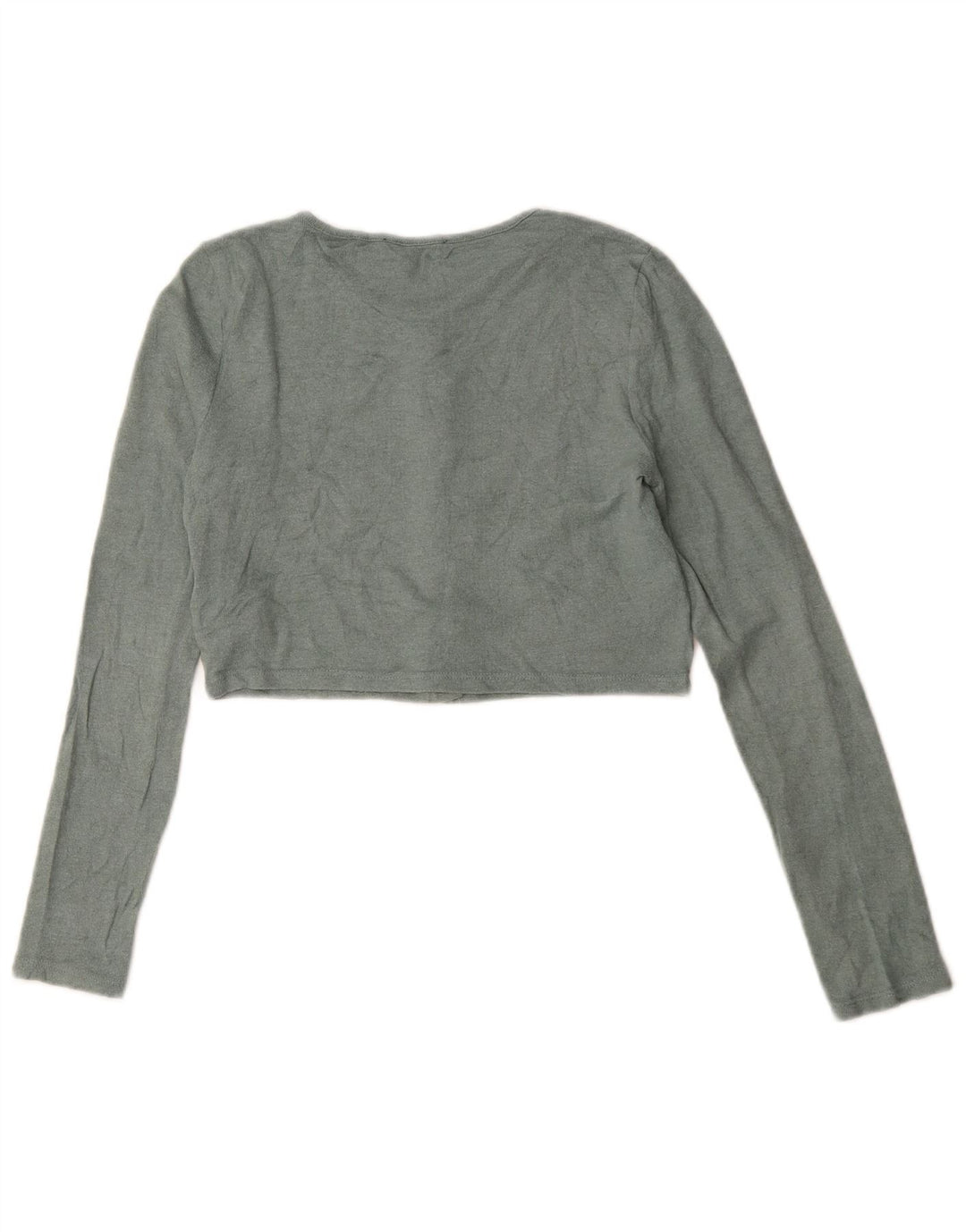 Zara Damen Crop Cardigan Pullover UK 12 Mittelgrüne Viskose