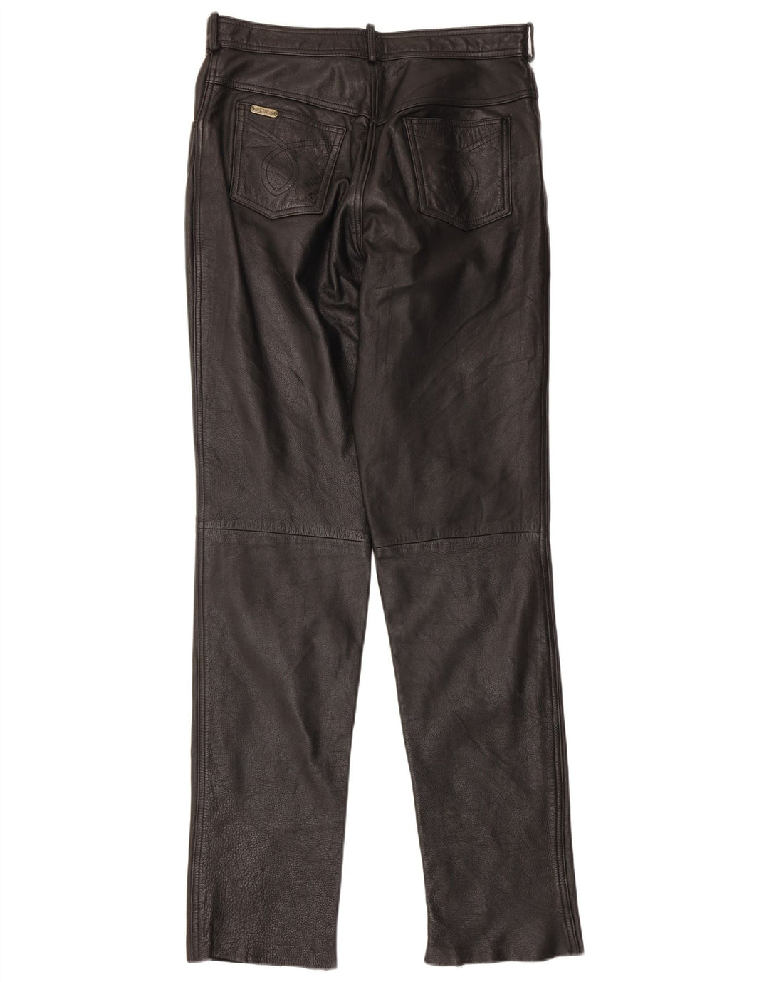 Linus Herren Slim Lederhose W34 L34 Schwarz