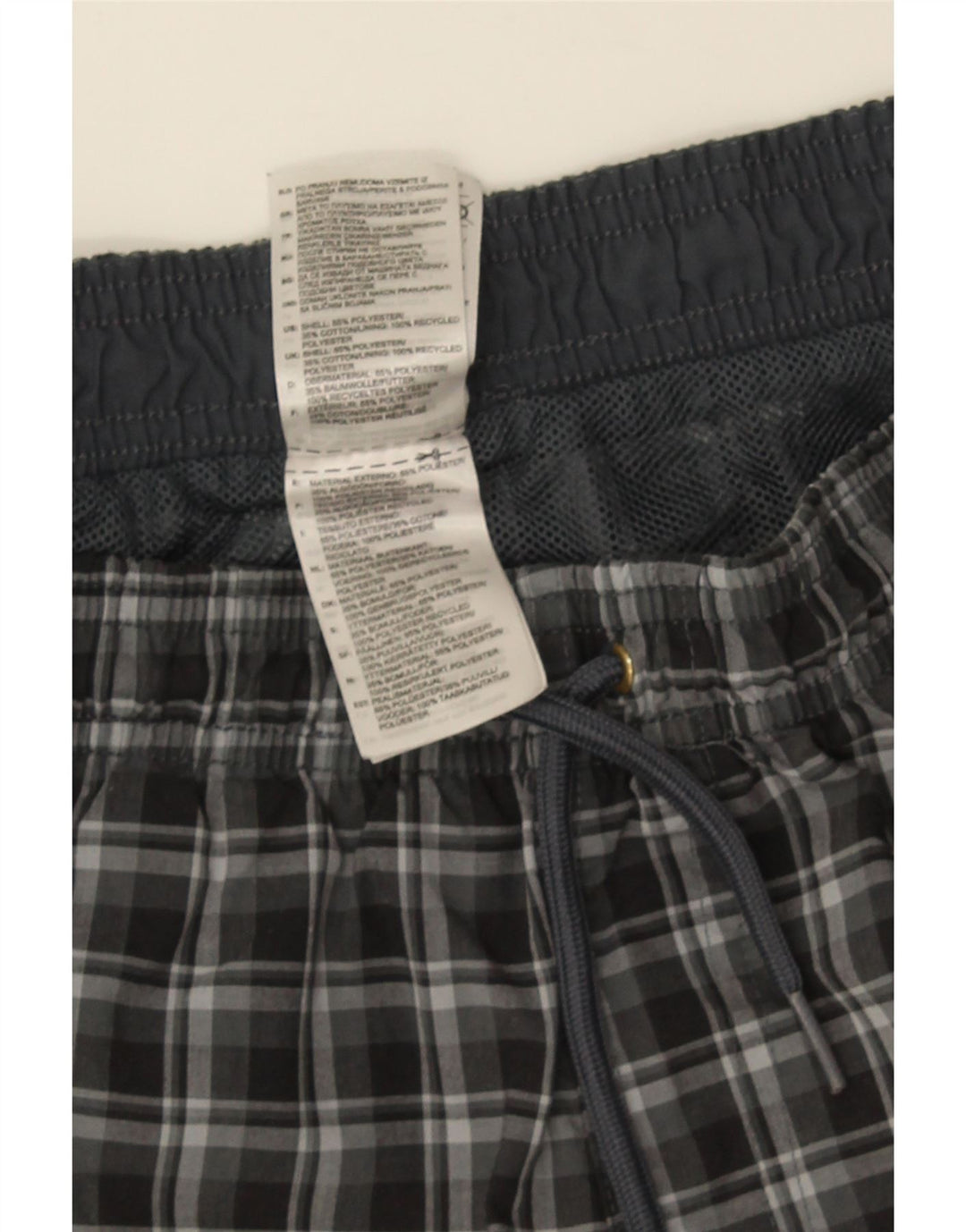 Adidas Herren Badeshorts mittelgrau kariertes Polyester