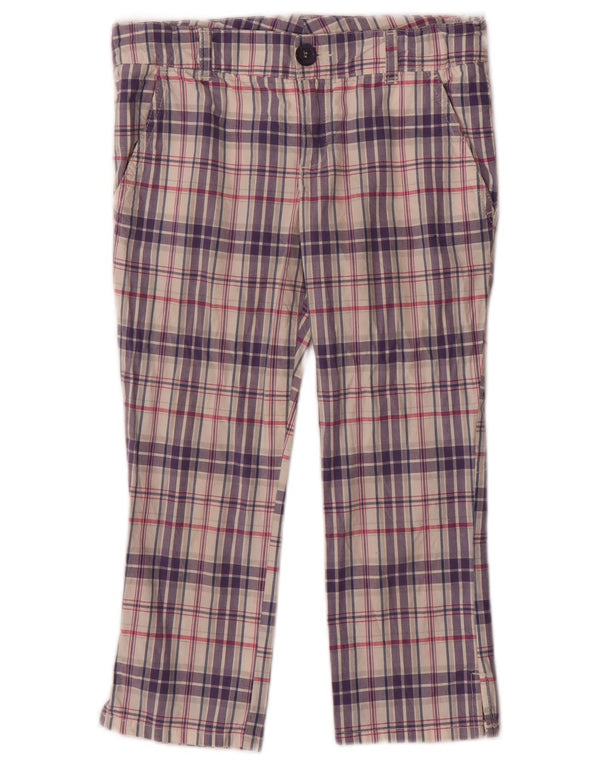 BENETTON Chino-Hose für Mädchen, 10–11 Jahre, XL, B28, L19, violett kariert