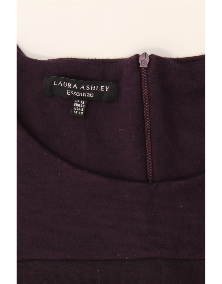 LAURA ASHLEY Womens Sleeveless Sheath Dress UK 12 Medium Purple Polyester Vintage Laura Ashley and Second-Hand Laura Ashley from Messina Hembry 