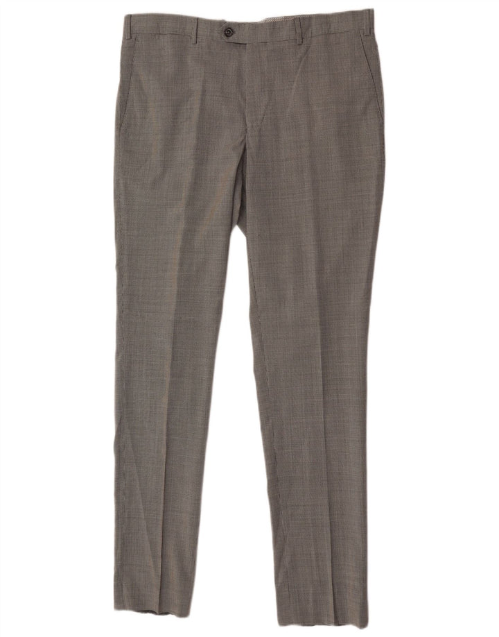 Massimo Dutti Herren Freizeithose EU 44 Large W34 L33 Schwarzer Hahnentritt