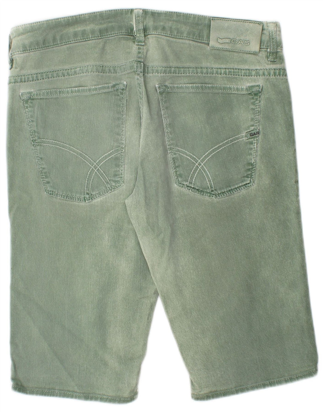 Gas Herren Jeansshorts W32 mittelgrüne Baumwolle