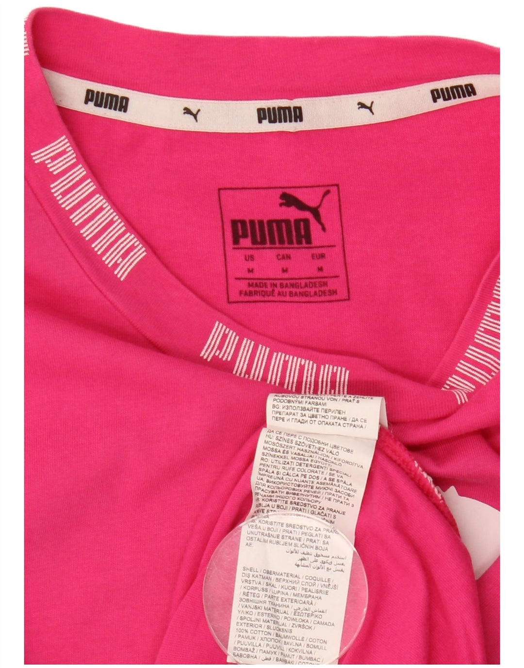 Puma Damen Grafik T-Shirt Top UK 14 Mittelrosa Baumwolle