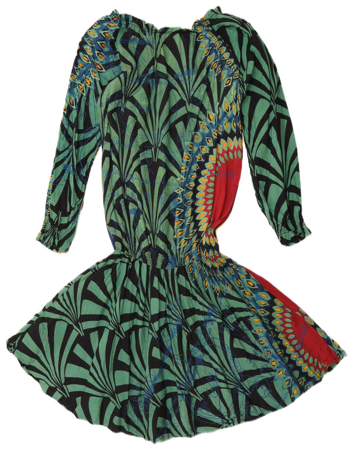 Desigual Womens Graphic Drop Waist Dress EU 38 Mittelmehrfarbiges Blumenmuster