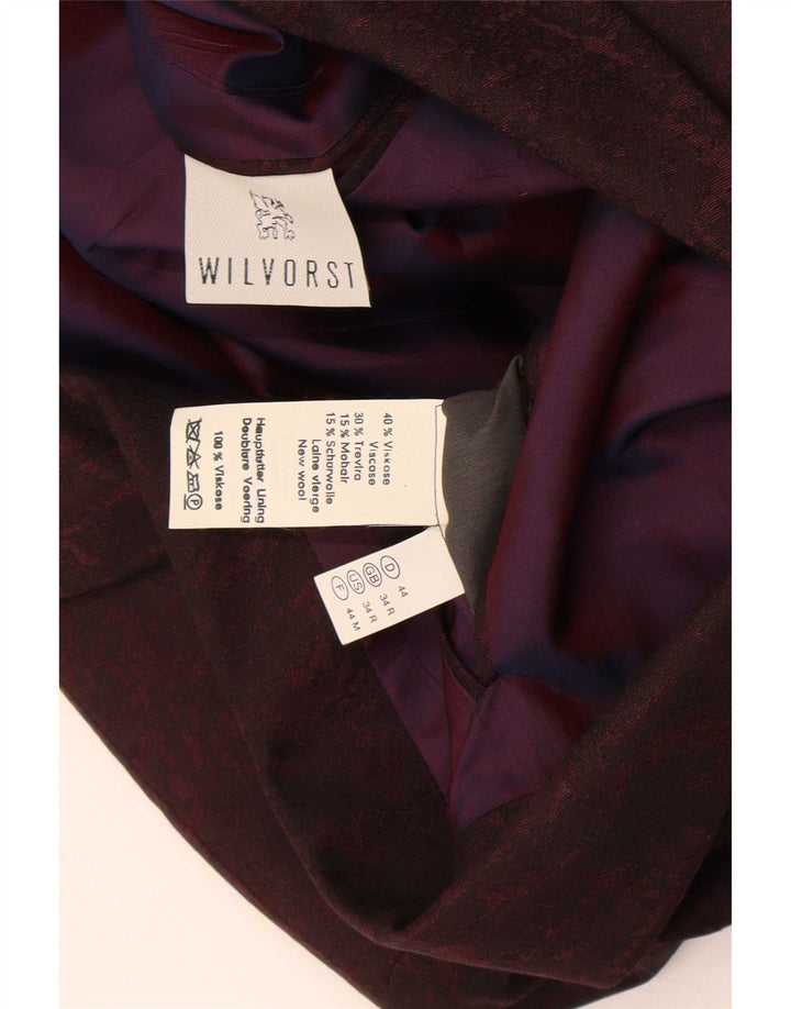 Wilvorst Herren Crop 1 Button Blazer Jacke UK 34 XS Lila Viskose