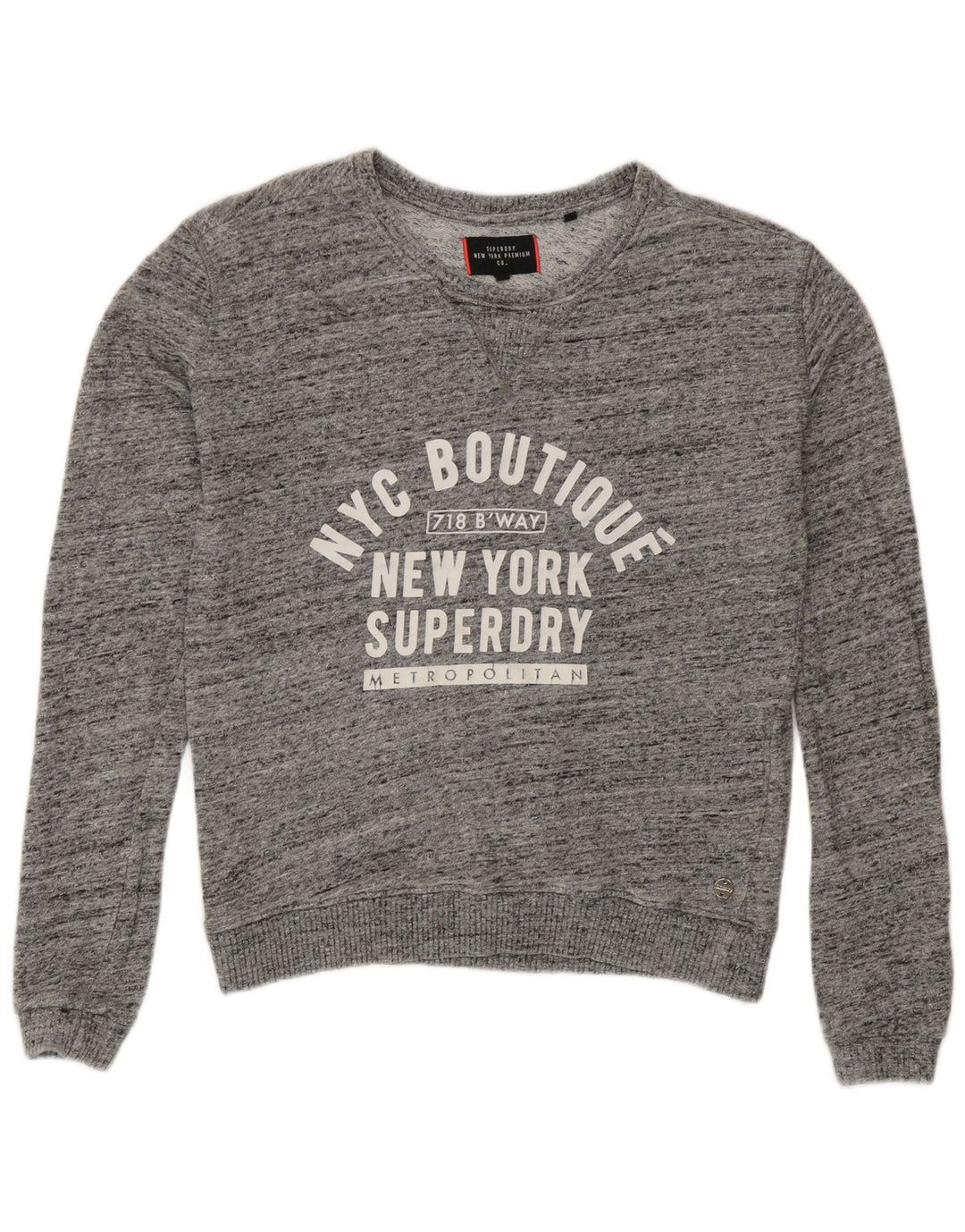 Superdry Damen Grafik-Sweatshirtpullover UK 10 Small Grau meliert