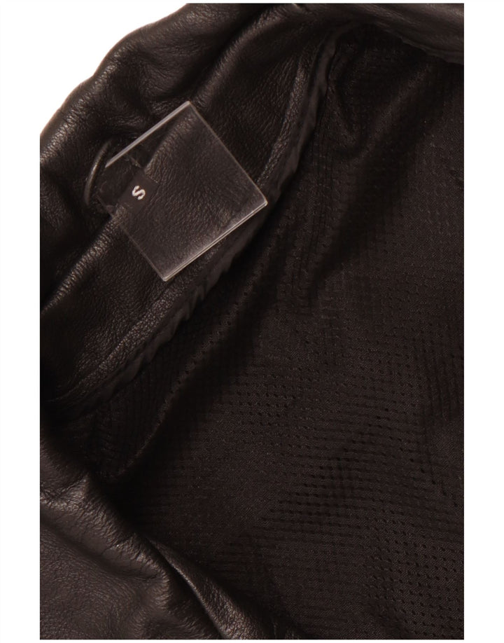 VINTAGE Herren Leder Bikerjacke UK 36 Small Schwarz