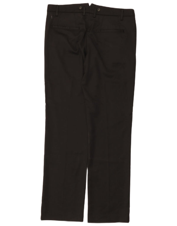 Benetton Herren gerade Freizeithose IT 50 Large W36 L35 Schwarz Polyester