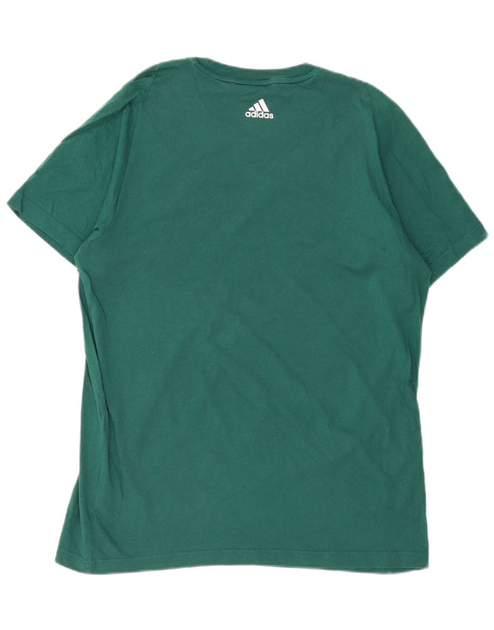 ADIDAS Herren Grafik T-Shirt Top Große grüne Baumwolle