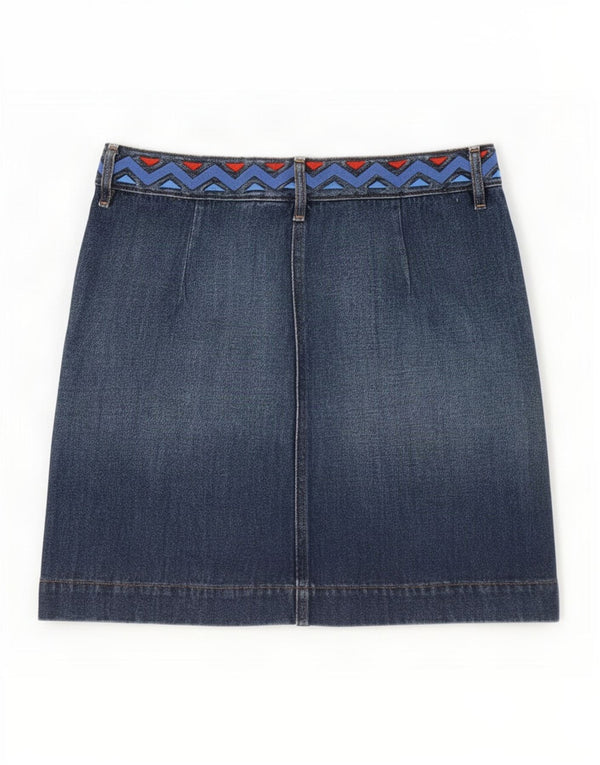 Tommy Hilfiger Jeansrock für Mädchen, 9–10 Jahre, W27, marineblau, geometrische Baumwolle